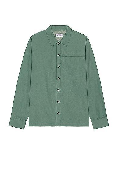 SATURDAYS NYC Ryan Utility Long Sleeve Shirt in Green Product Image