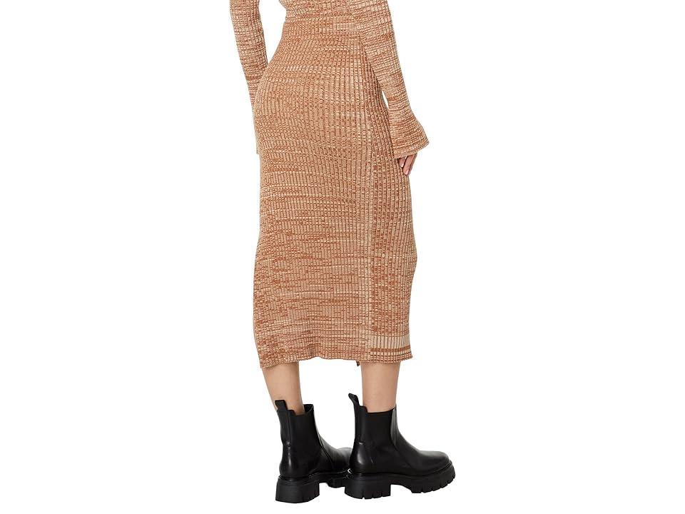 MONROW Cosmo Rib Sweater Midi Skirt (Golden ) Women's Skirt Product Image