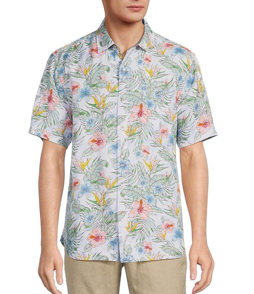 Tommy Bahama Sand Linen Sketch Gardens Short Sleeve Woven Shirt Product Image