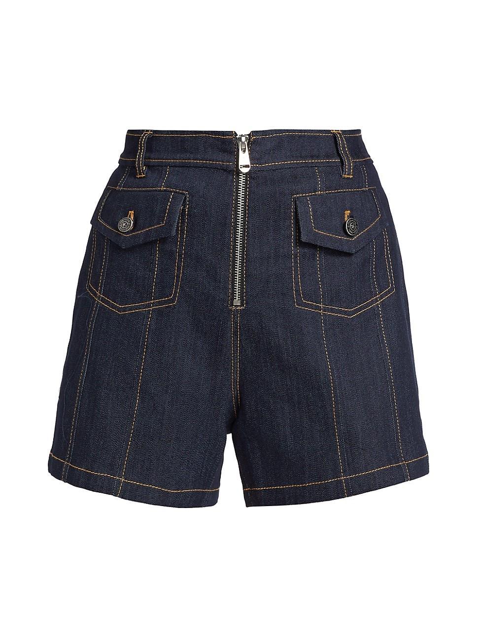 Womens Etta Denim Zip Shorts Product Image