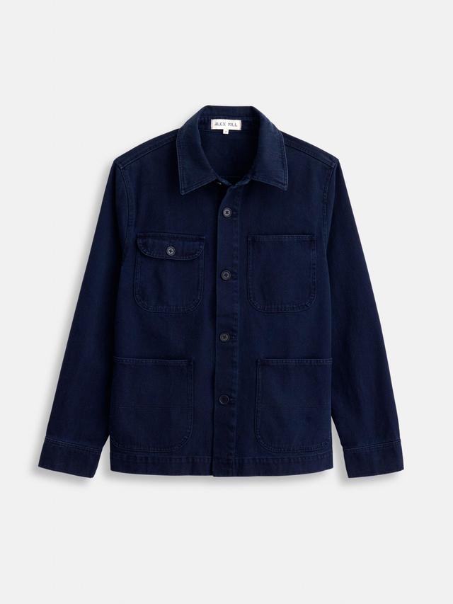 Garment Dyed Work Jacket in Recycled Denim Male Product Image