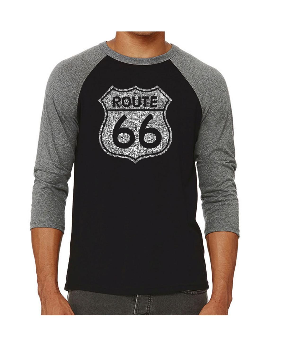 La Pop Art Route 66 Mens Raglan Word Art T-shirt Product Image