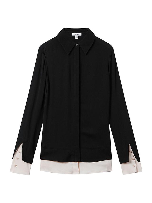 Womens Nila Contrast-Trim Shirt Product Image