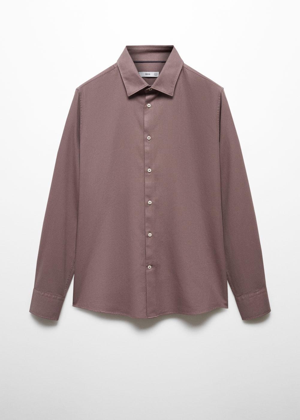 MANGO MAN - Slim-fit cotton structured shirt violetMen Product Image