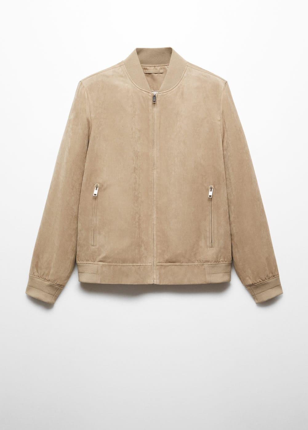 MANGO MAN - Suede-effect bomber jacket sandMen Product Image