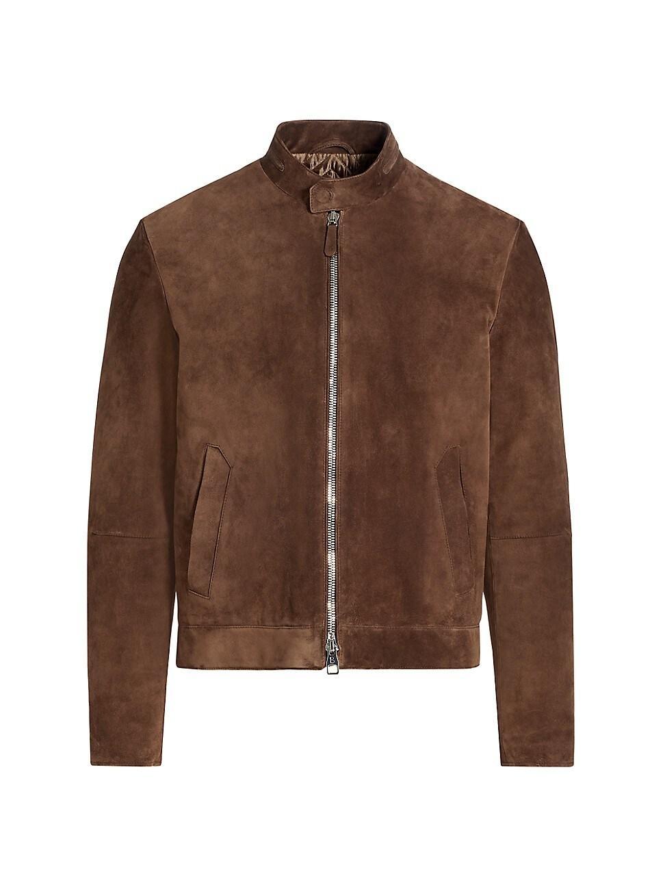 Mens Suede Racer Jacket Product Image