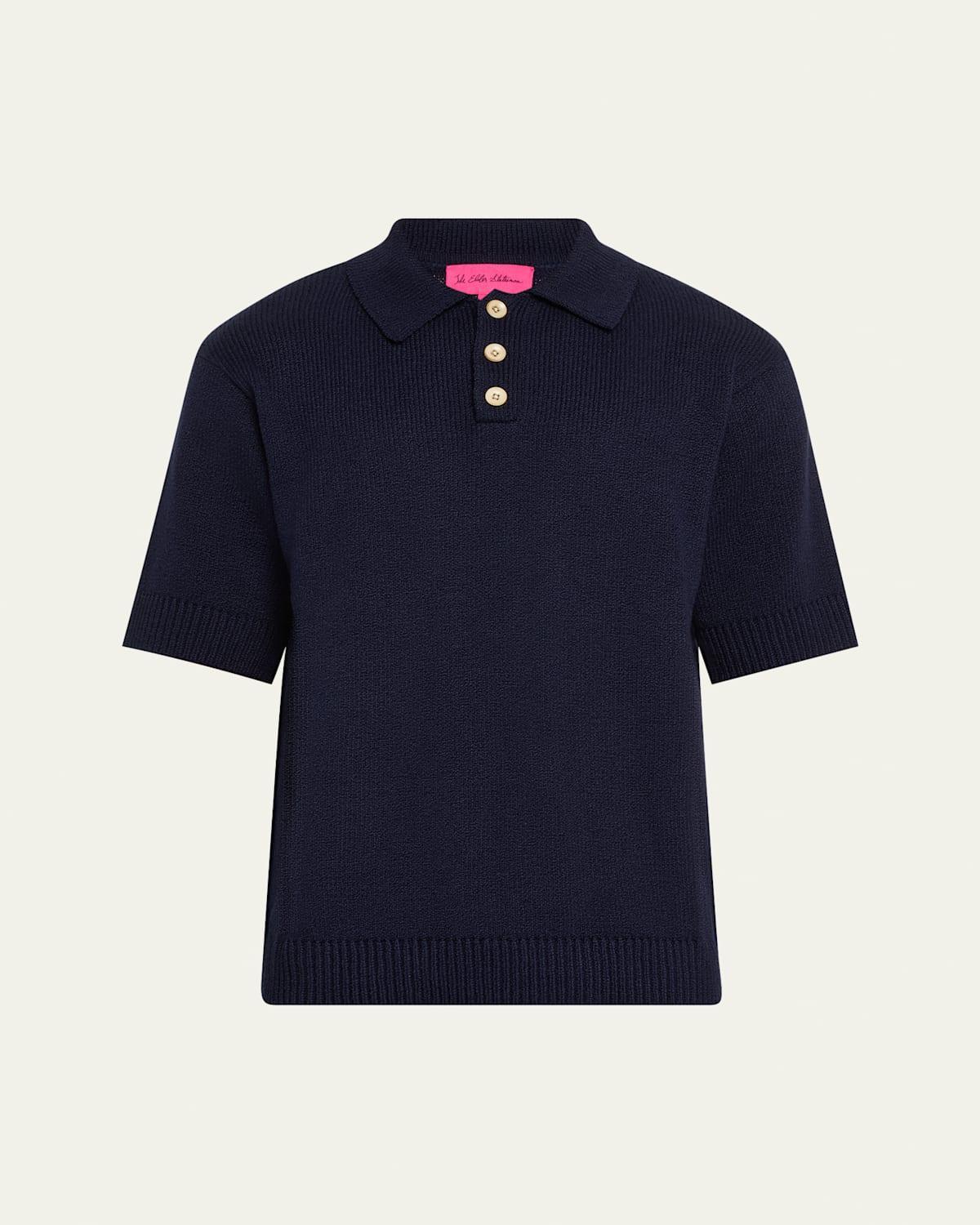 Mens Solid Knit Polo Shirt Product Image