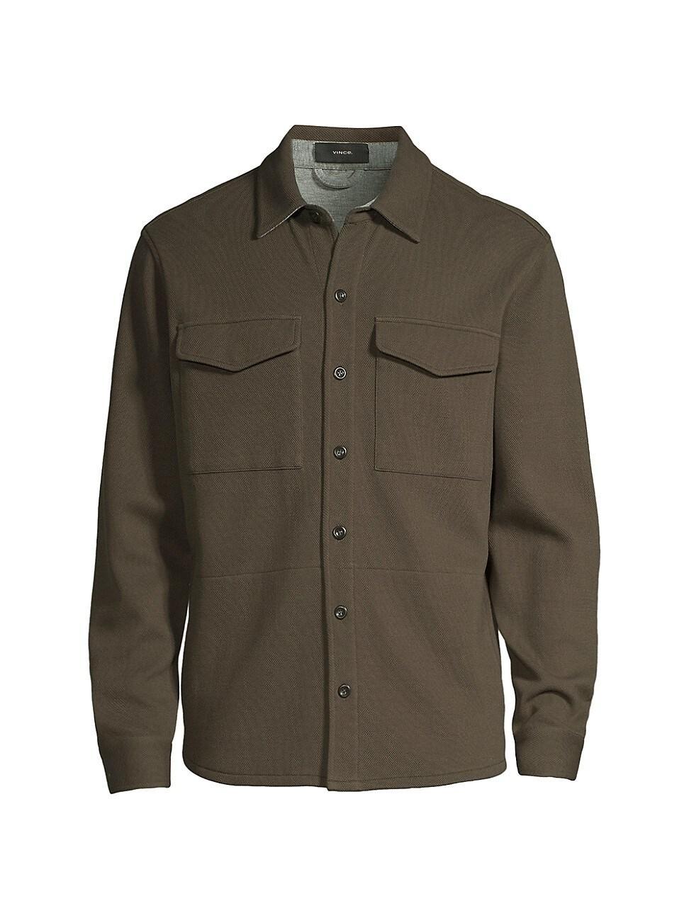 Men's Solid 4-Pocket Shirt Jacket Product Image