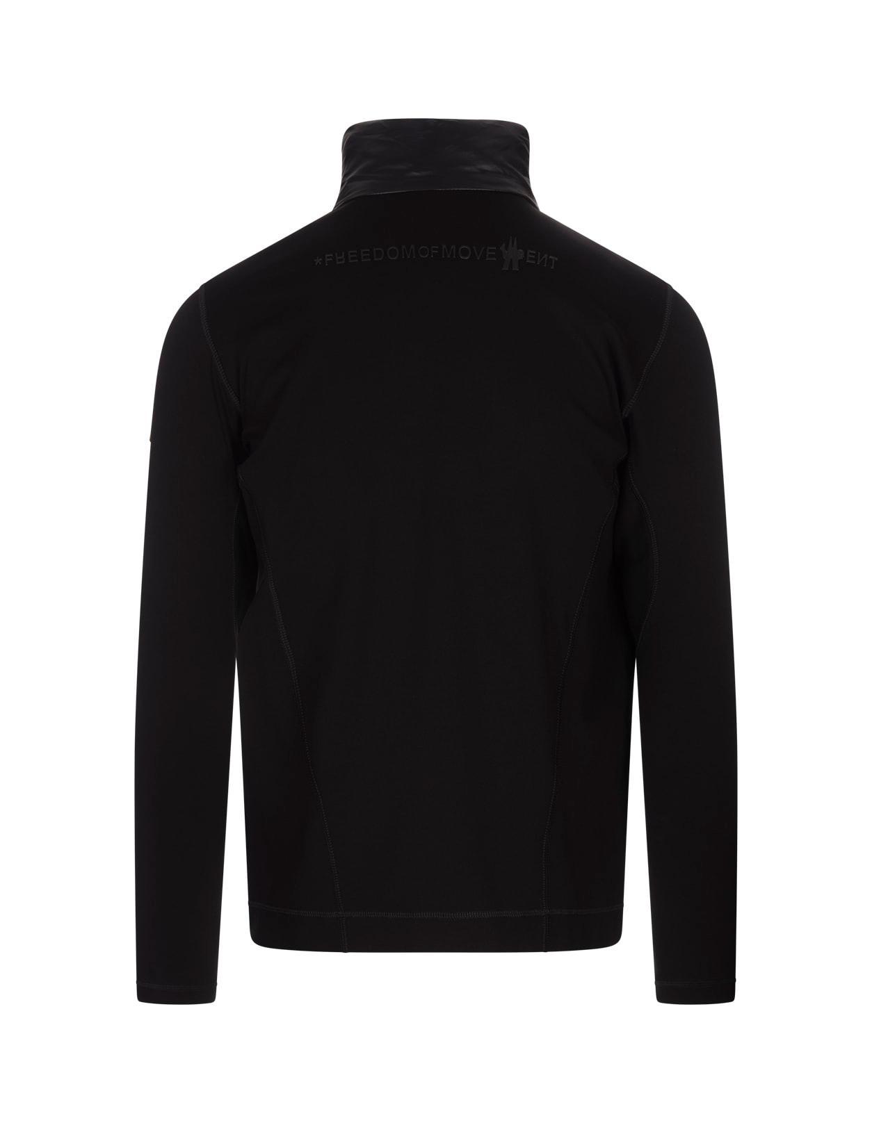 Black Zip-up Padded Sweatshirt Product Image