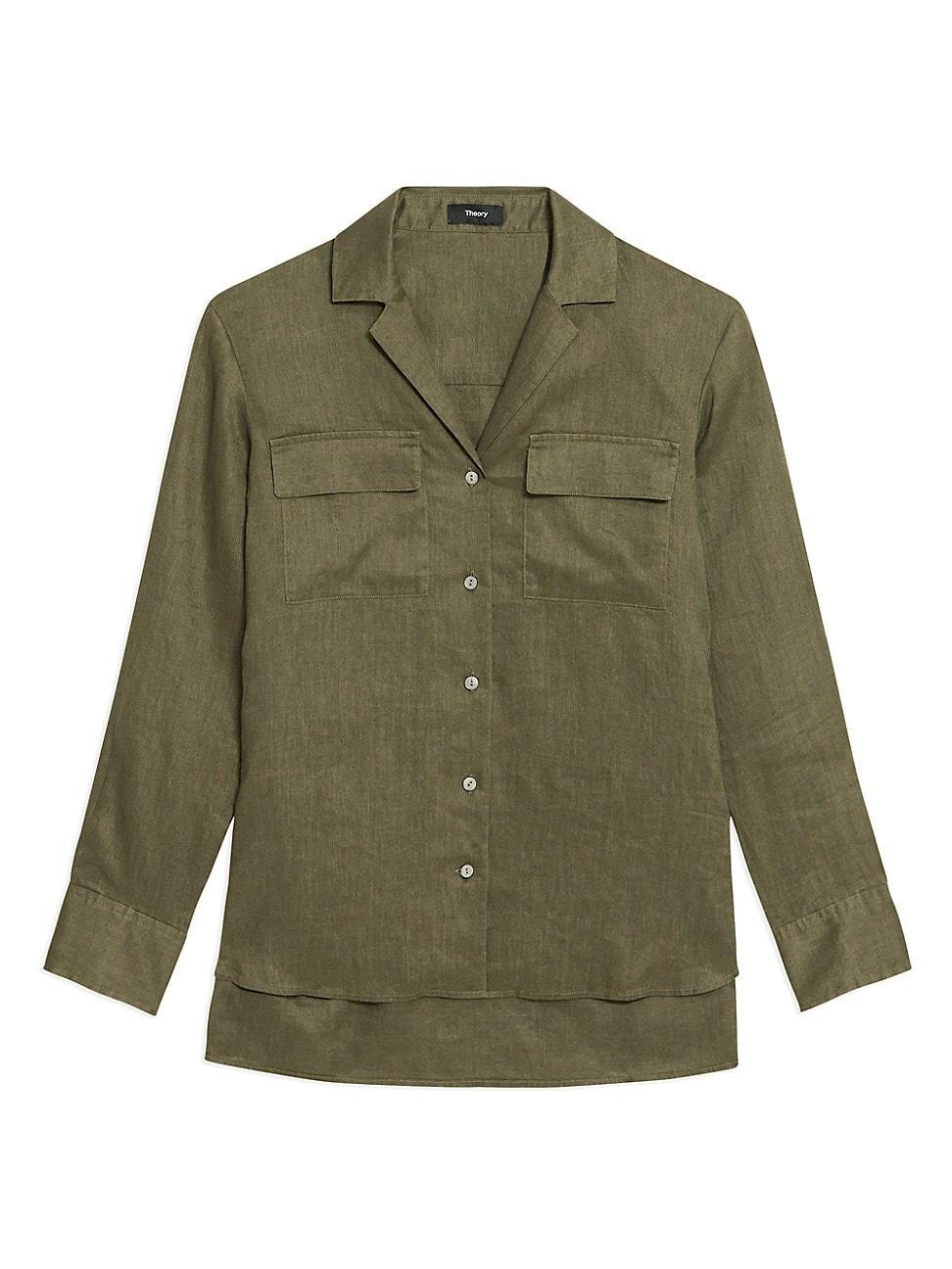 Womens Linen Utility Shirt Product Image