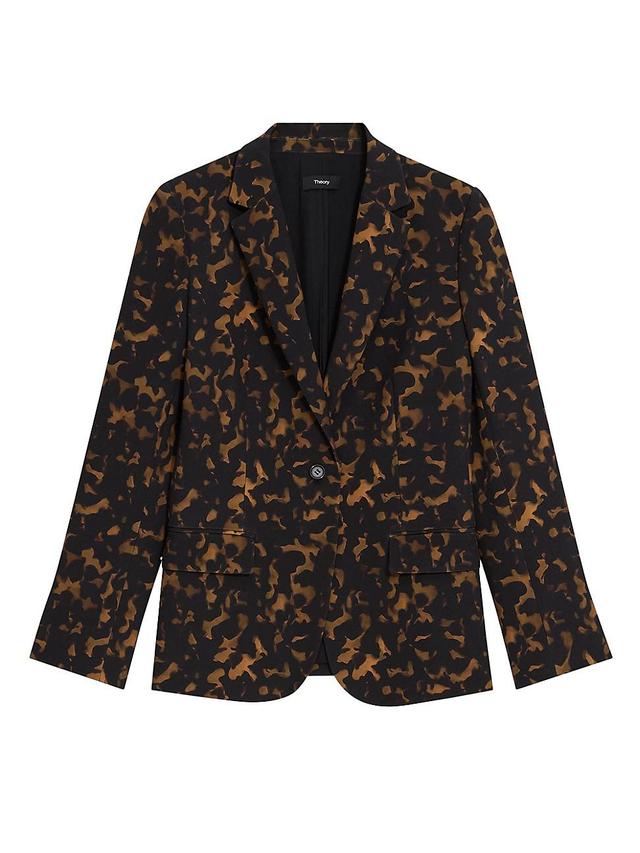 Womens Tortoise-Print Staple Blazer Product Image