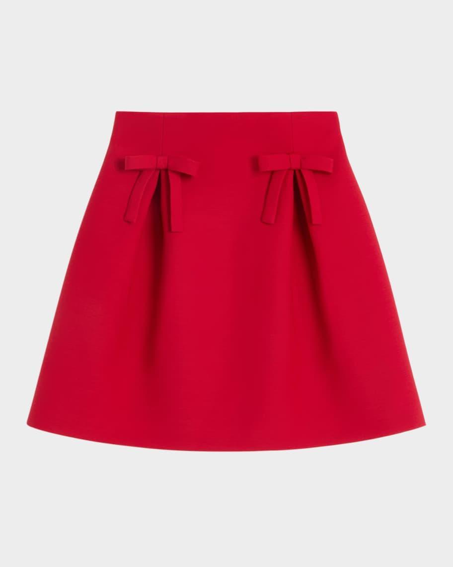 Flared Bow Wool Mini Skirt product image