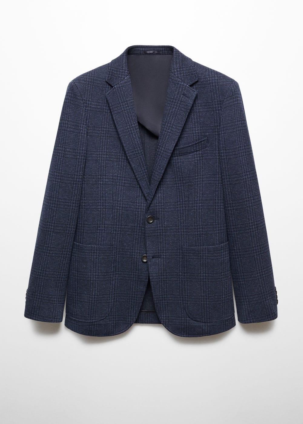 MANGO MAN - Slim fit check cotton blazer dark navyMen Product Image