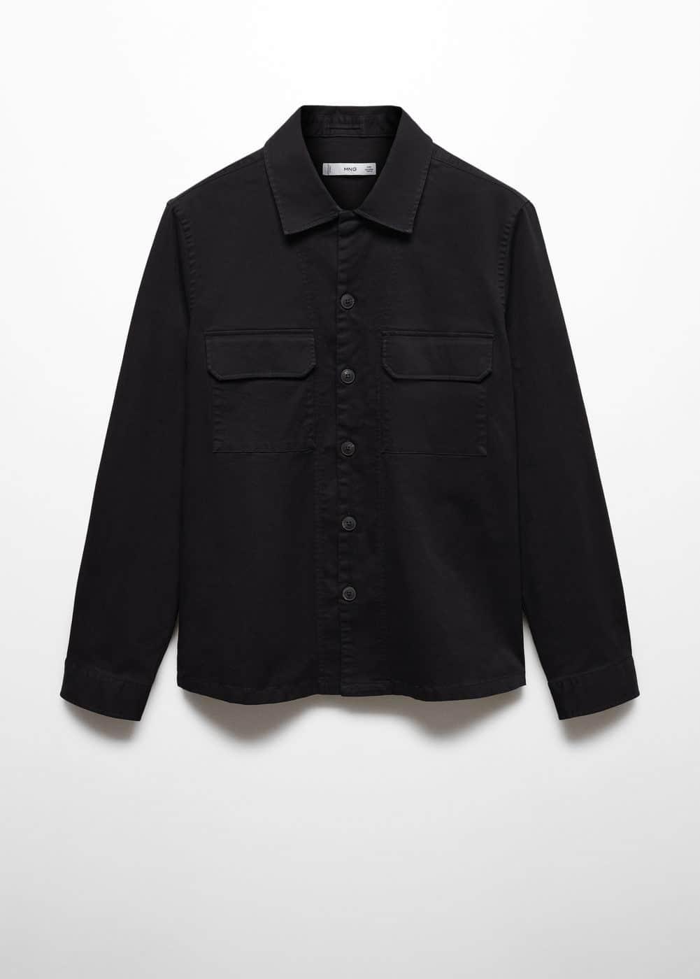 Mango Mens Stretch Cotton Pockets Detail Overshirt Product Image