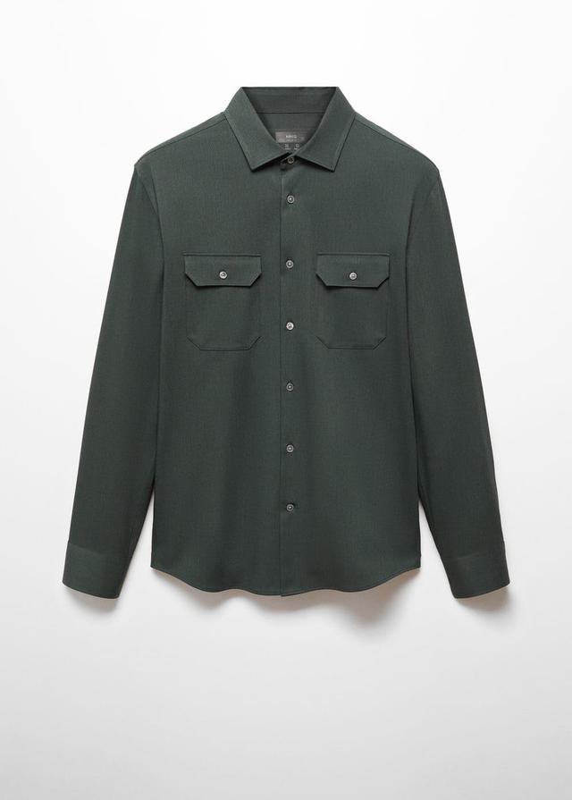 MANGO MAN - Water-repellent overshirt with pockets dark navyMen Product Image