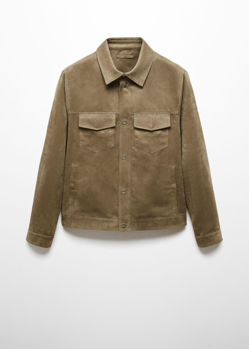 MANGO MAN - Suede-effect jacket with pockets khakiMen Product Image