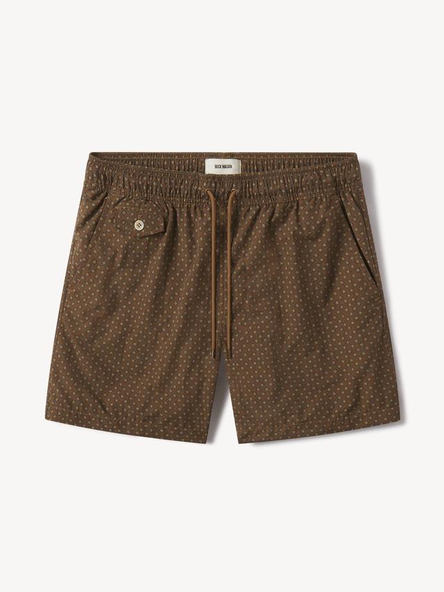 Brown/Navy Diamond Diver Cloth Swim Short Product Image