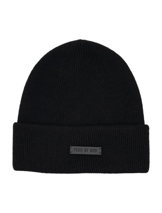 Logo Wool Knit Beanie Hat In Black Product Image