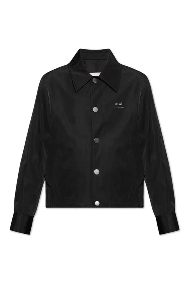 Logo Plaque Buttoned Jacket In Black Product Image