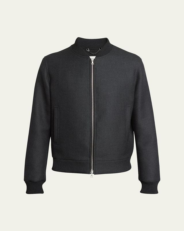 Mens Wool Gabardine Bomber Jacket Product Image