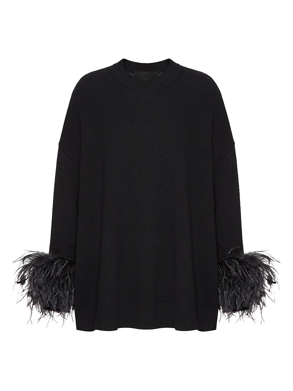 Womens Wool Sweater with Feathers Product Image