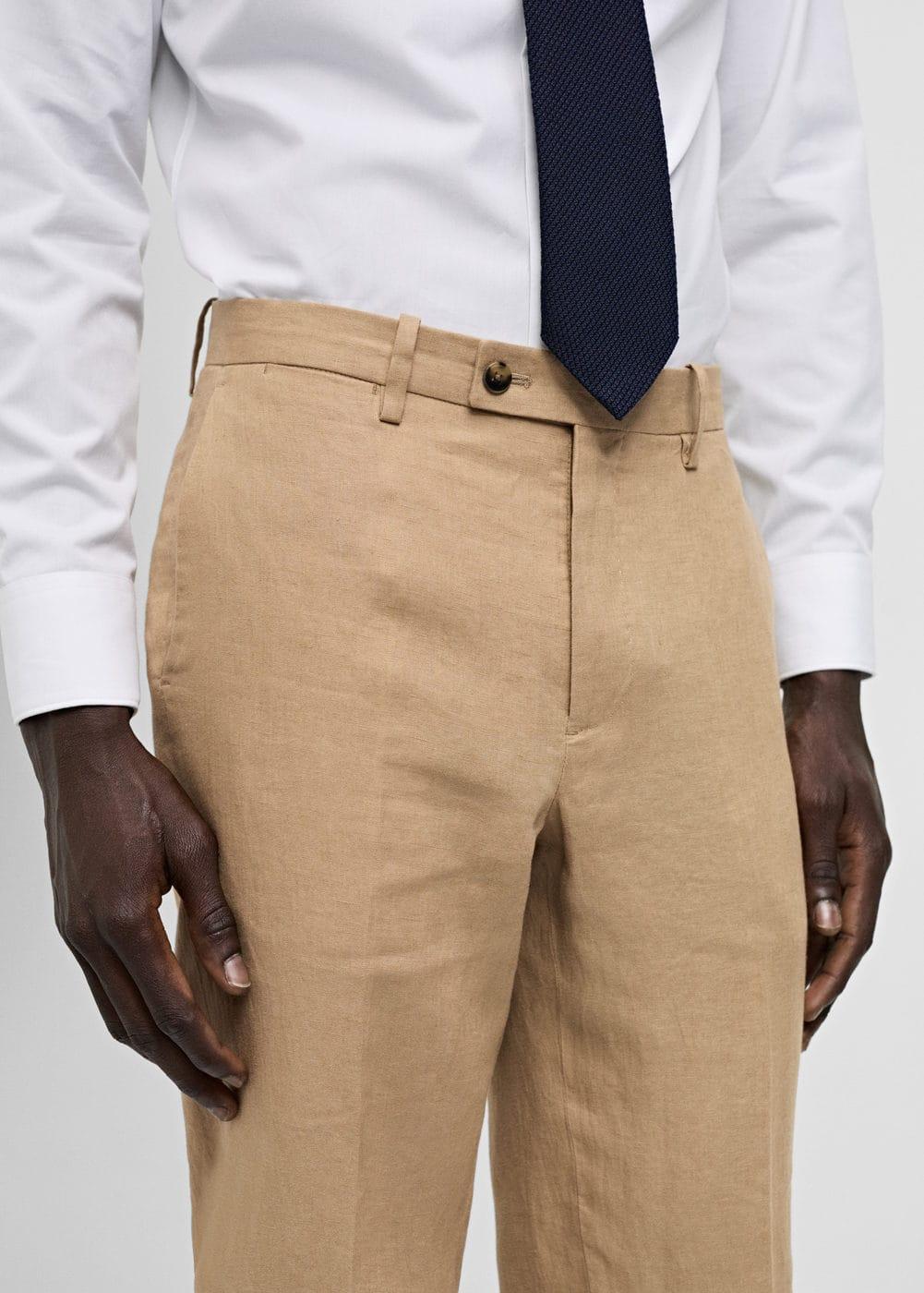 Mango Mens Linen Slim Fit Suit Pants Product Image