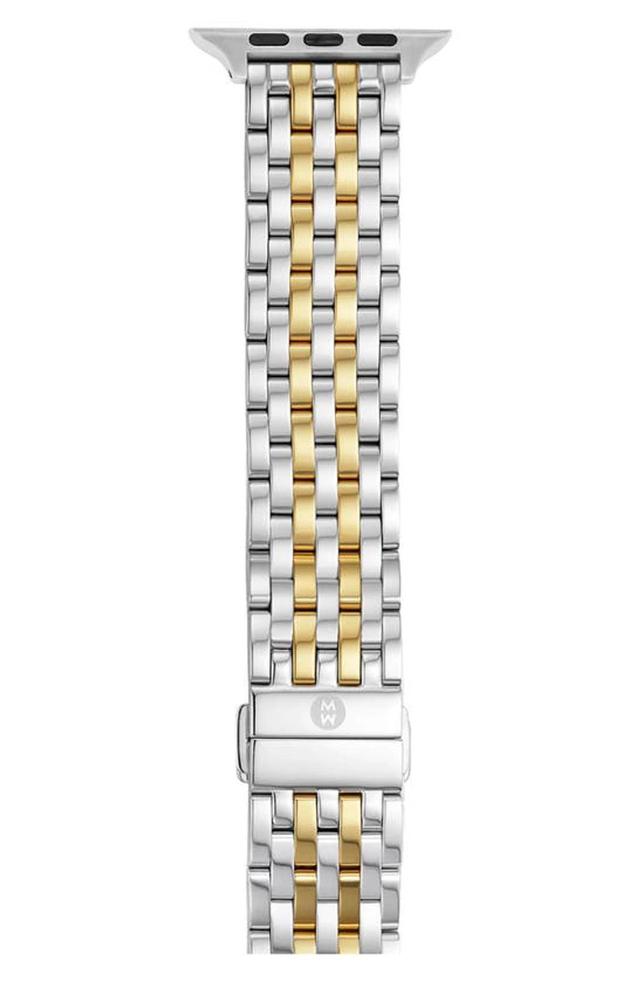 Women's Apple Watch 18k Goldplated & Stainless Steel Bracelet Strap/38/40/41 & 42/44/45/49mm In Silver Gold Product Image