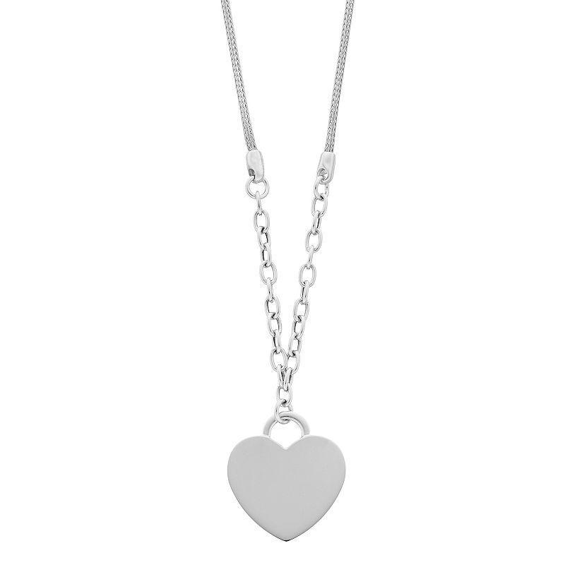 Sterling Silver Heart Necklace, Womens Product Image