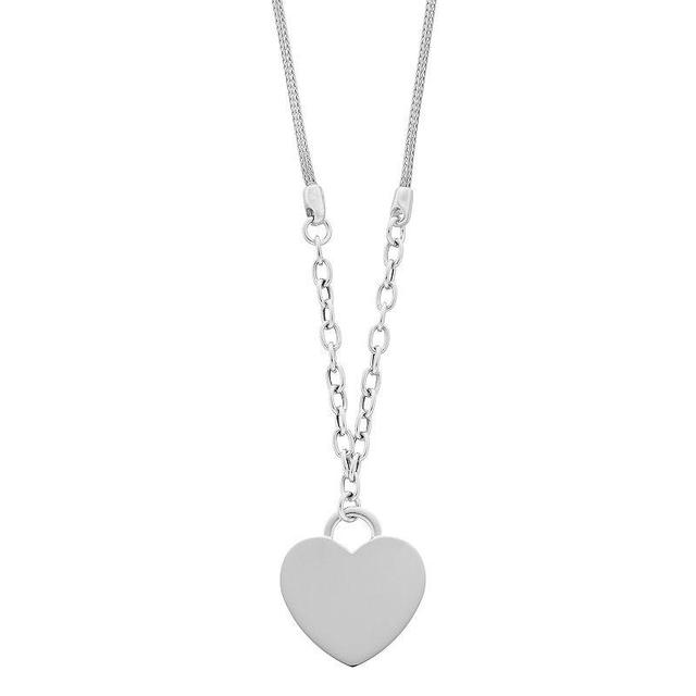 Sterling Silver Heart Necklace, Womens Product Image