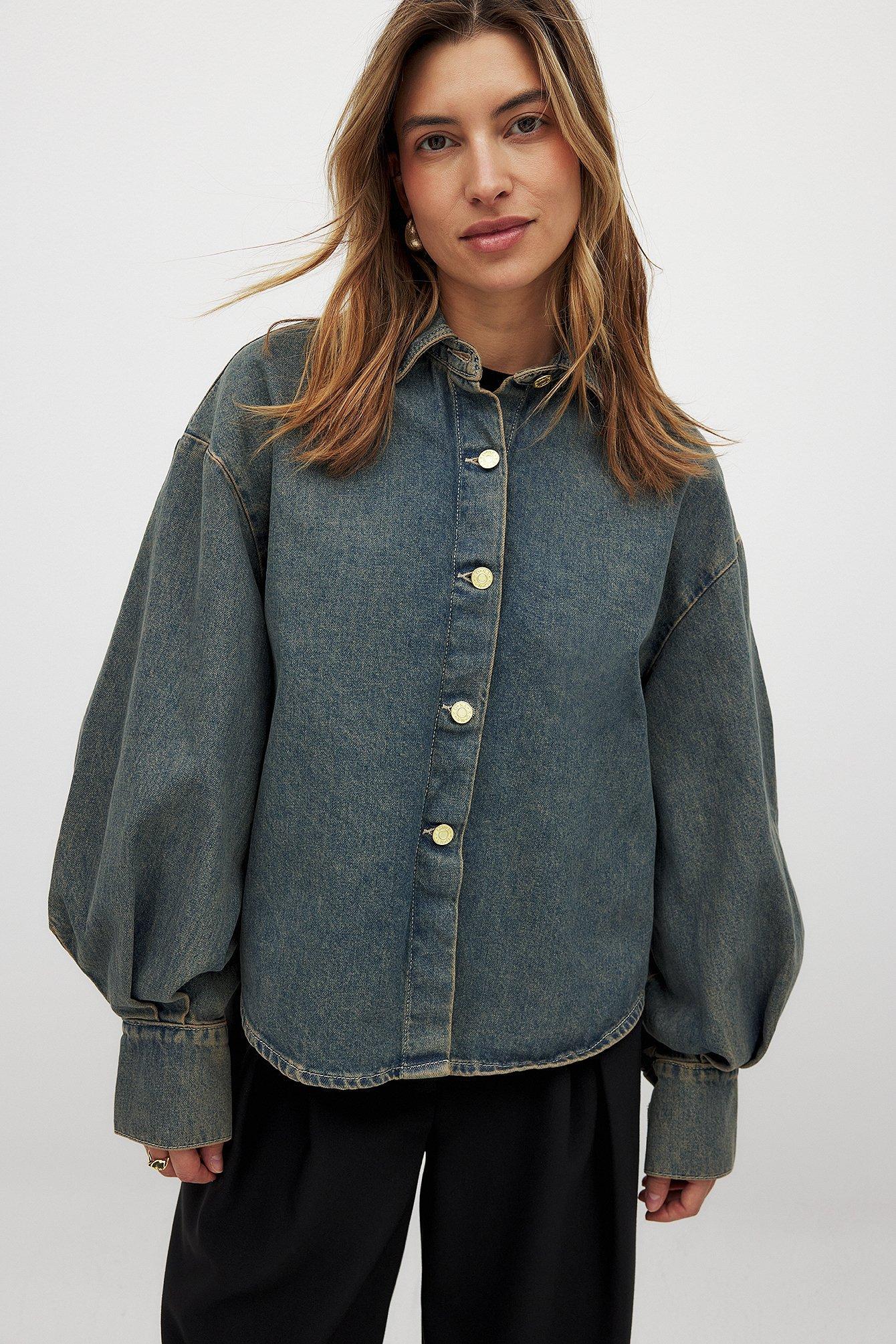 Wide Sleeve Denim Shirt Product Image