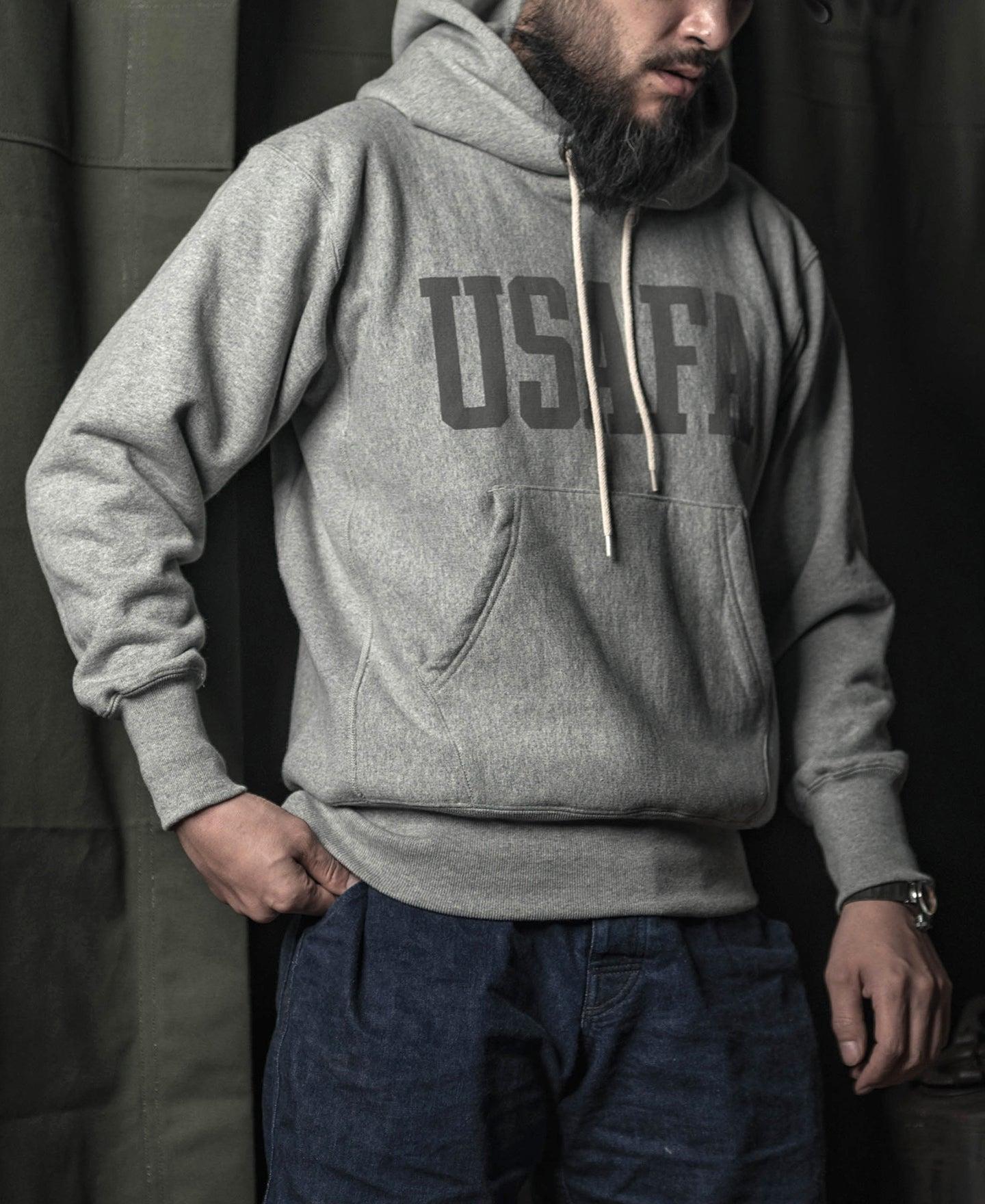 1970s USAFA 18 oz Reverse Weave Hoodie - Gray Product Image