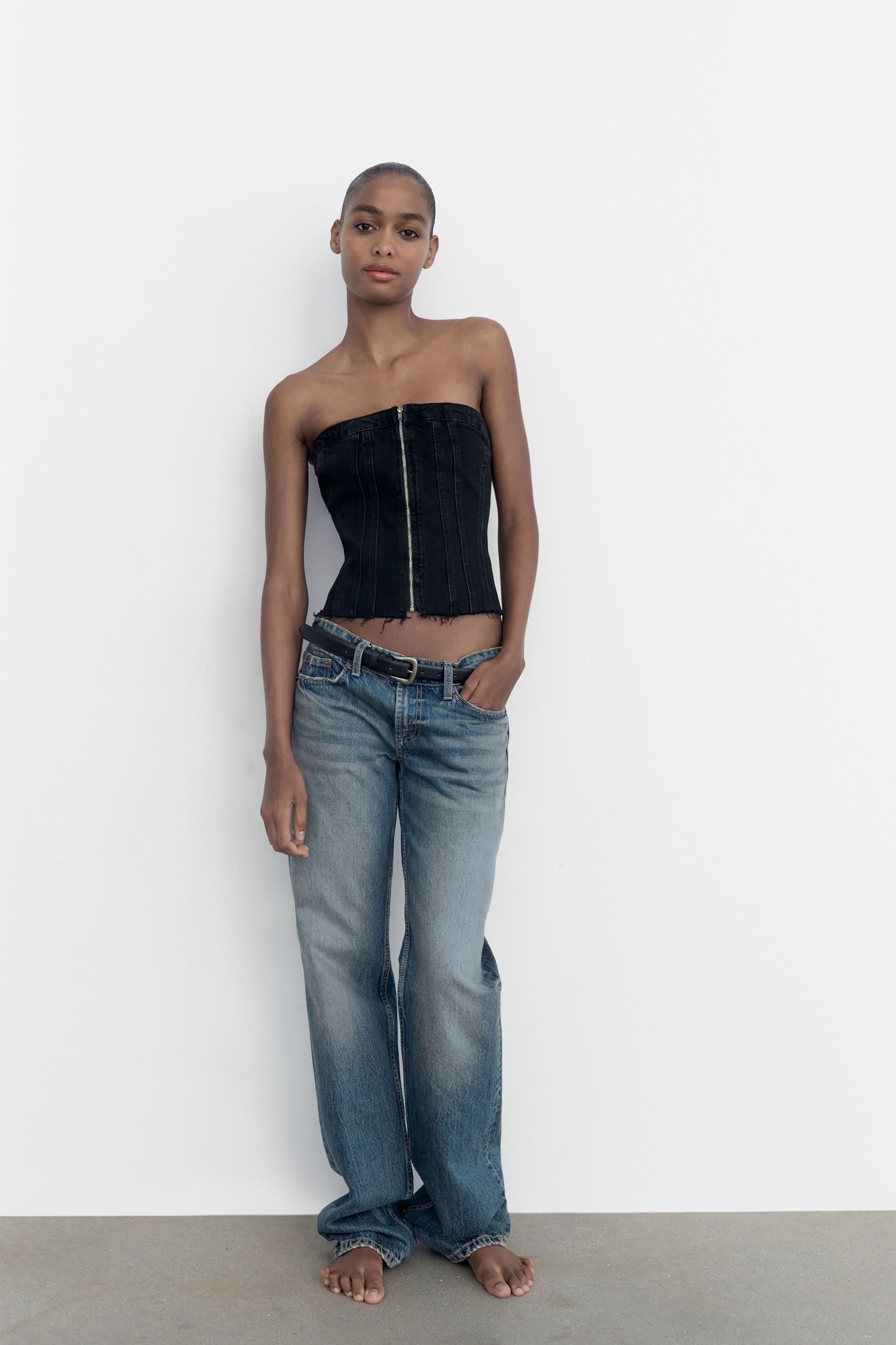 CORSET STYLE DENIM TOP TRF product image