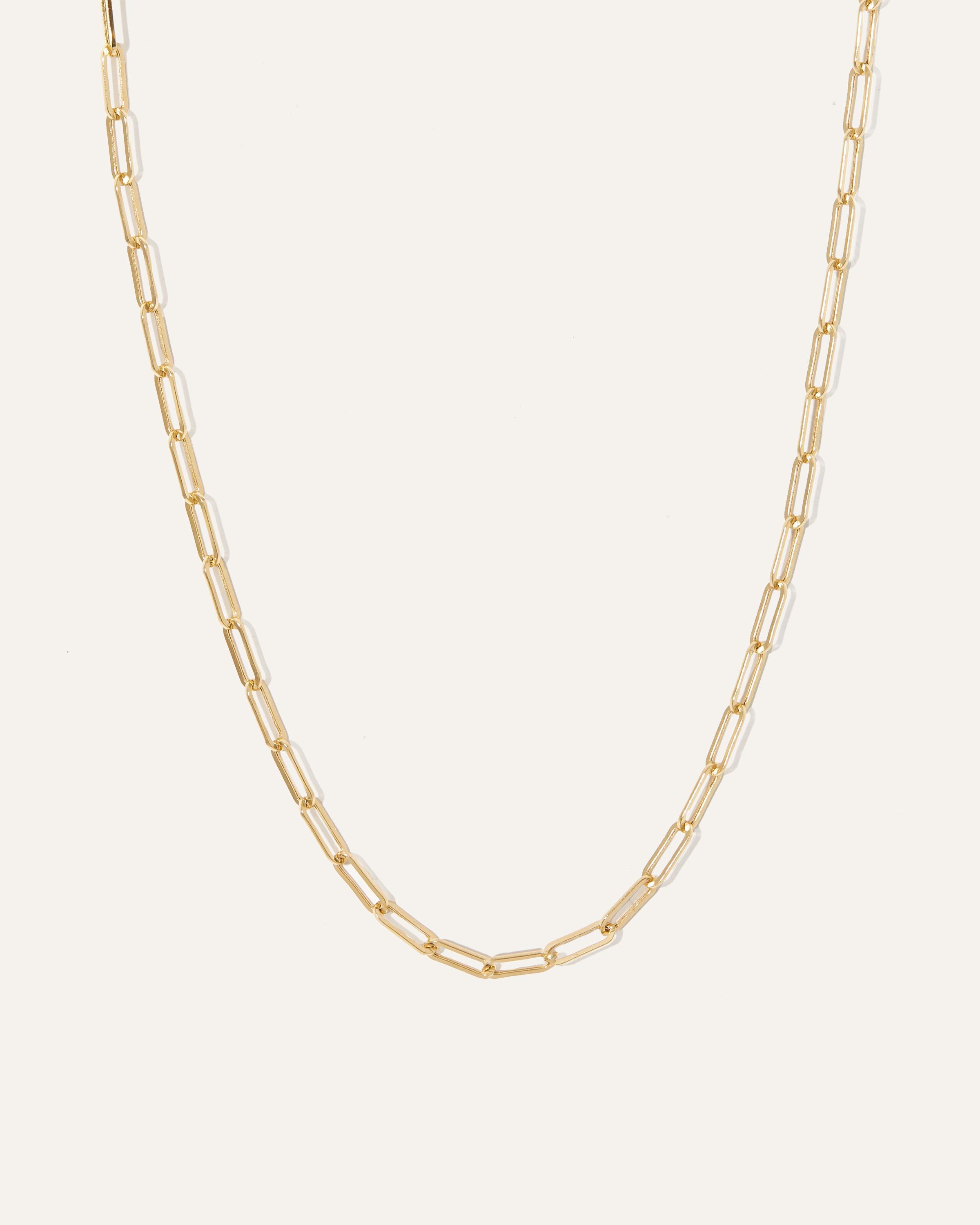 14K Gold Medium Paperclip Chain Necklace Product Image