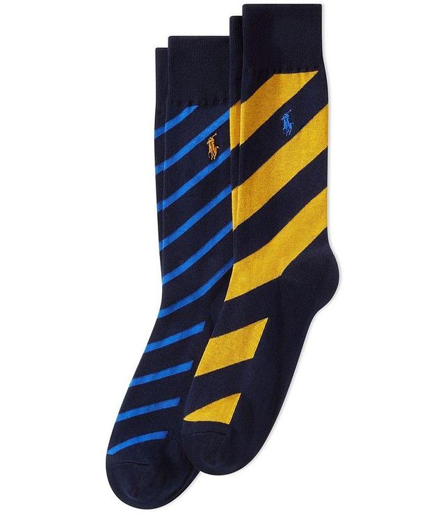 Polo Ralph Lauren Repp Stripe Slack Crew Socks 2-Pack Product Image