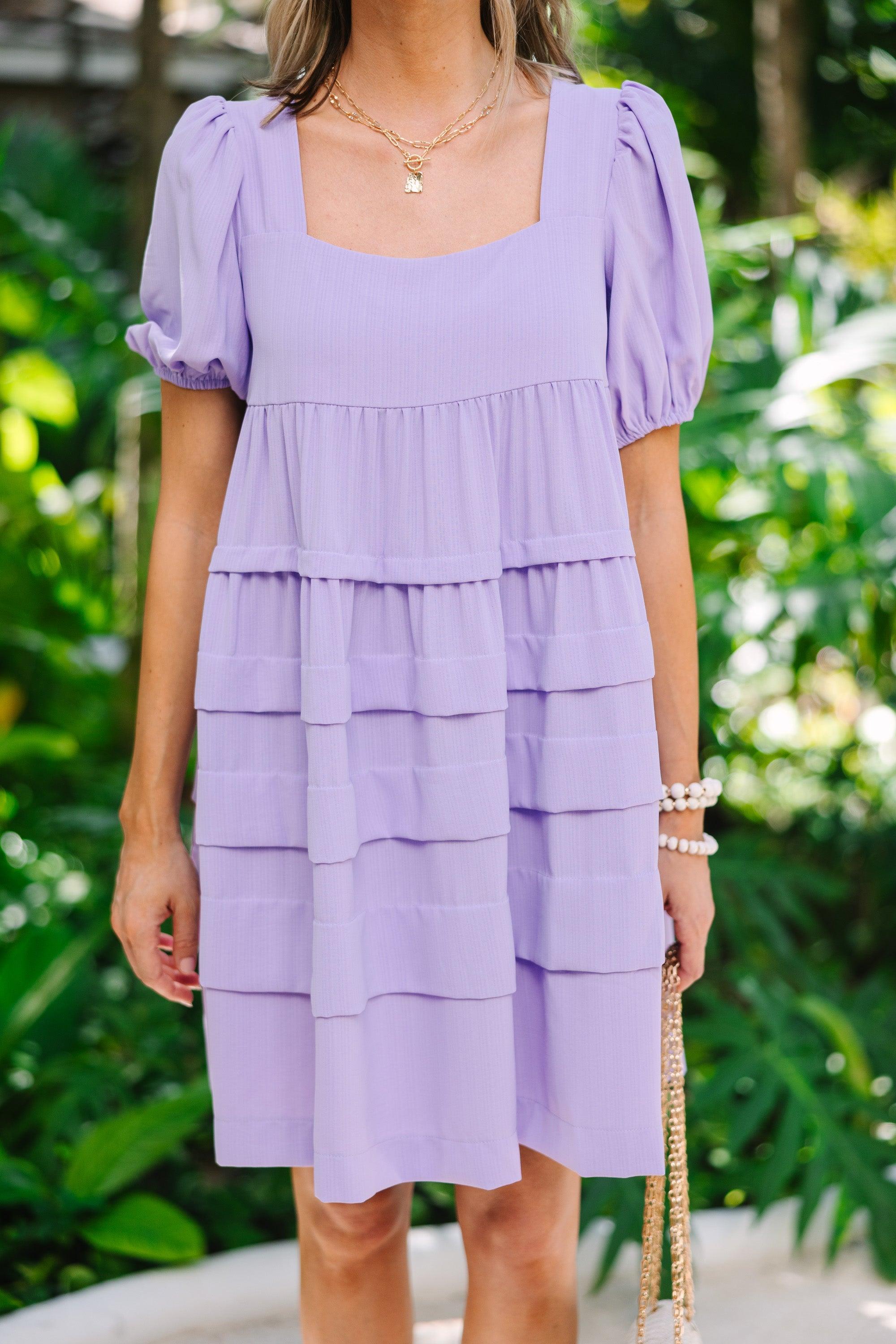 Let Your Light Shine Lavender Purple Babydoll Dress Female Product Image