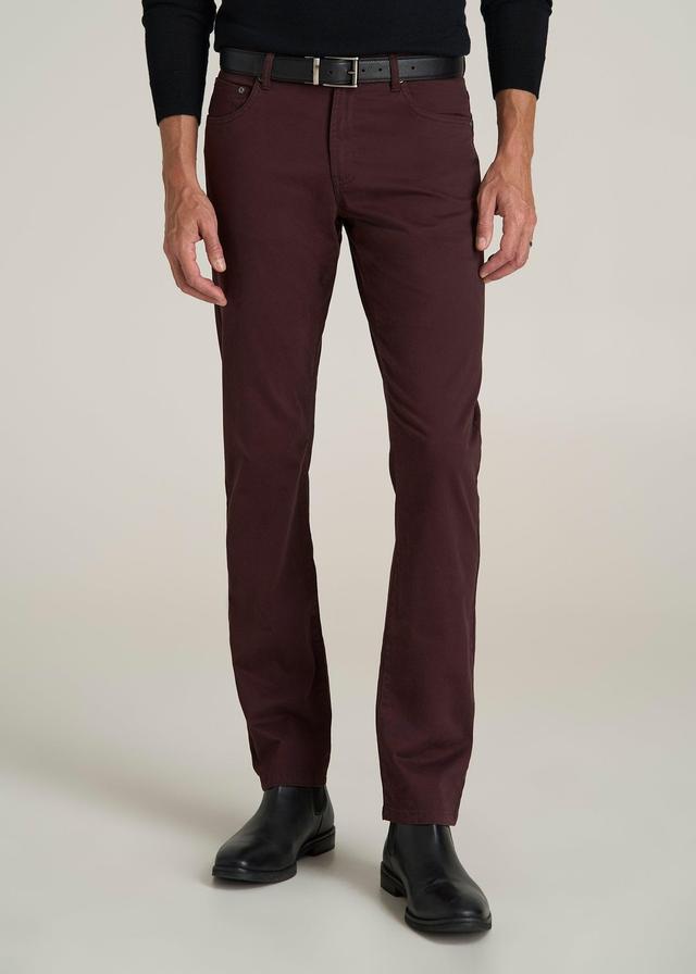 Carman TAPERED Fit Five Pocket Pants for Tall Men in Oxblood Product Image