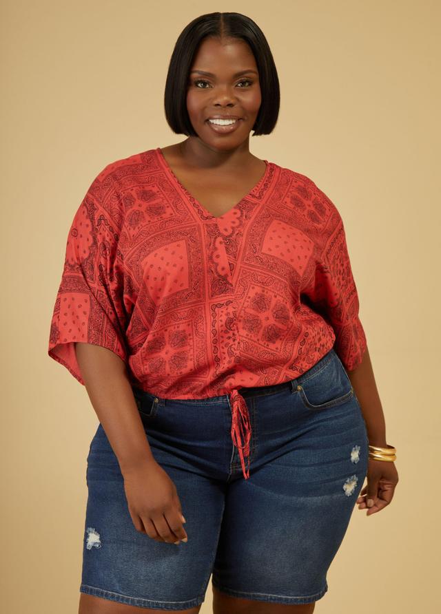 Plus Size Paisley Print Blouse Ashley Stewart Product Image