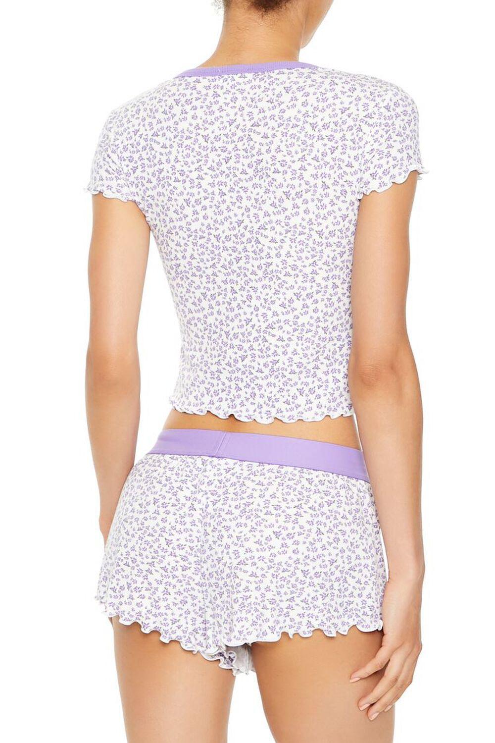 Ditsy Floral Cropped Pajama Tee | Forever 21 Product Image