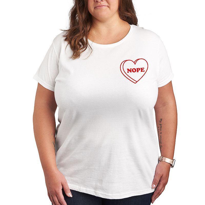 Plus Nope Heart Graphic Tee, Womens Product Image