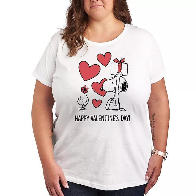 Plus Peanuts Snoopy & Woodstock Happy Valentines Day Graphic Tee, Womens Product Image