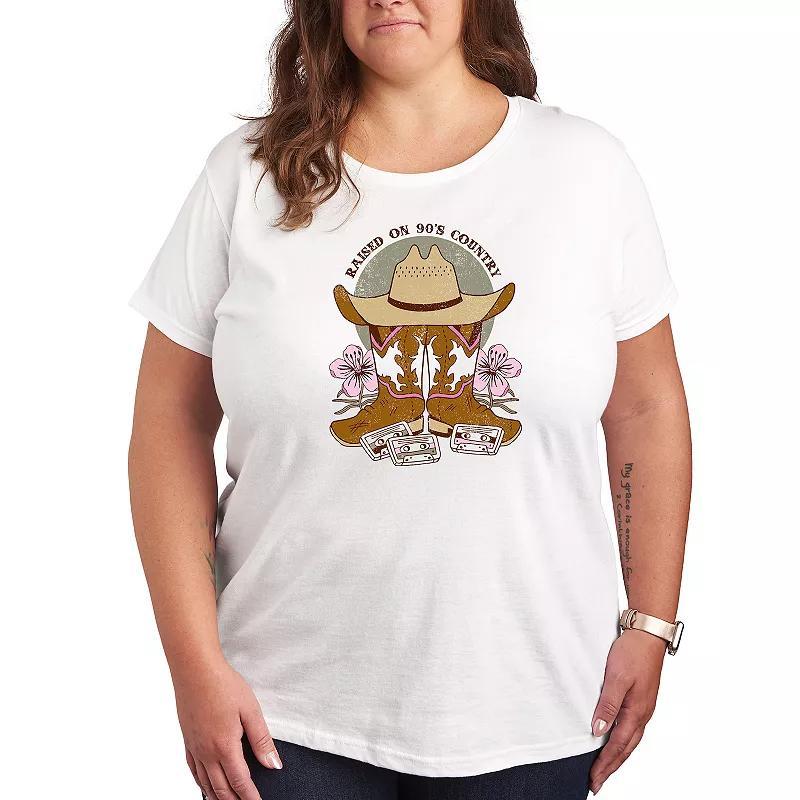 Plus Raised On 90s Country Graphic Tee, Womens Product Image