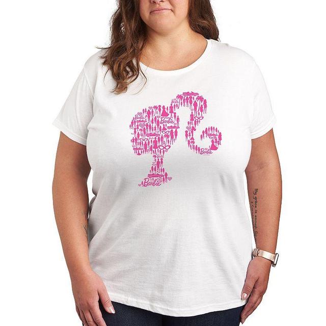 Plus Barbie Lifestyle Silhouette Graphic Tee, Womens White Product Image