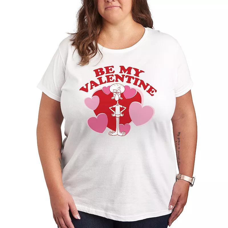 Plus Size SpongeBob Squarepants Spongebob Gary Candy Hearts Graphic Tee, Womens Product Image