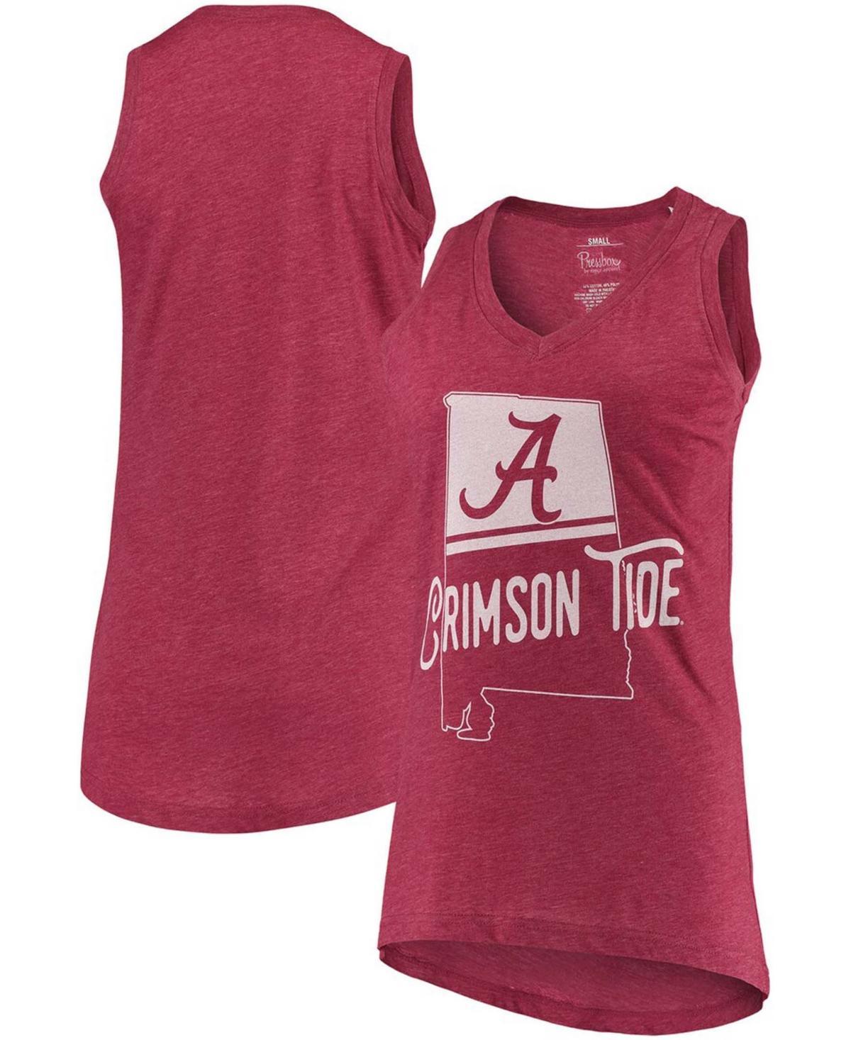 Womens Pressbox Crimson Alabama Crimson Tide Ferris Melange V-Neck Tank Top Product Image