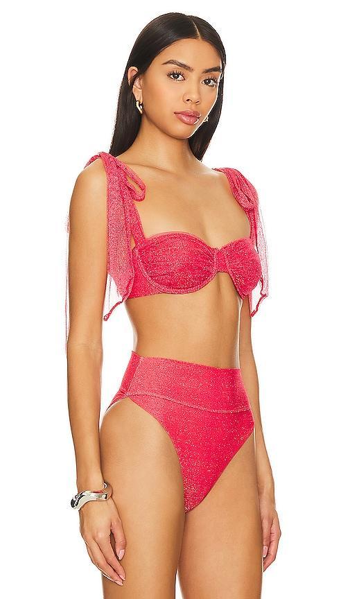 BEACH RIOT Drea Bikini Top in Red. Product Image