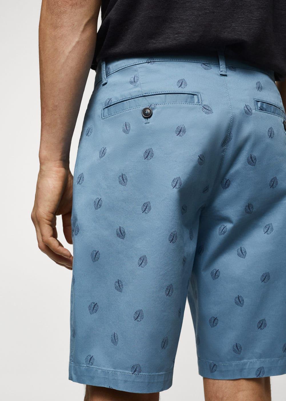 MANGO MAN - Printed cotton bermuda shorts sky blueMen Product Image