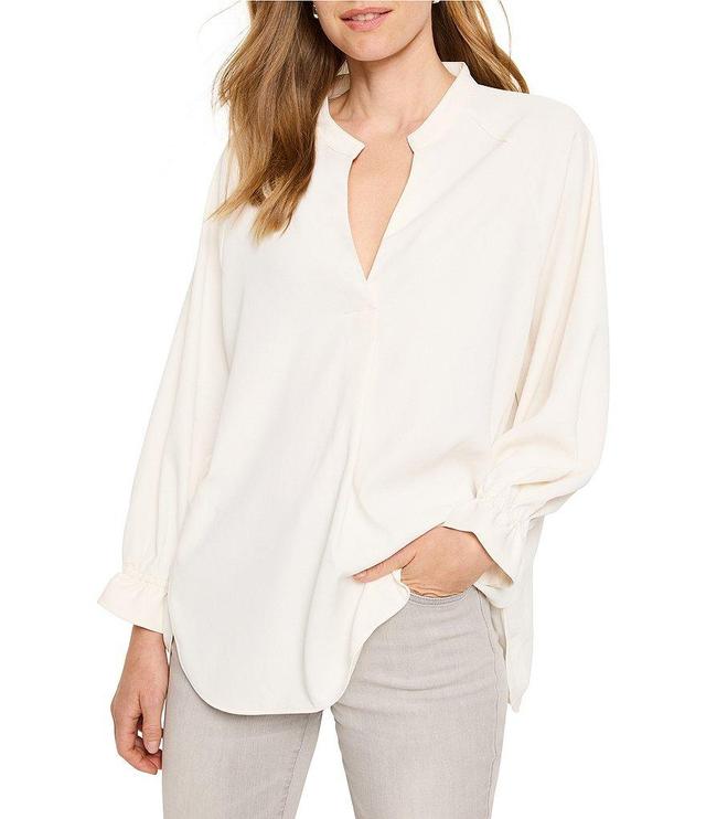 NIC + ZOE Breezy Split V-Neck Bracelet Sleeve Cinch Tie-Back Top Product Image