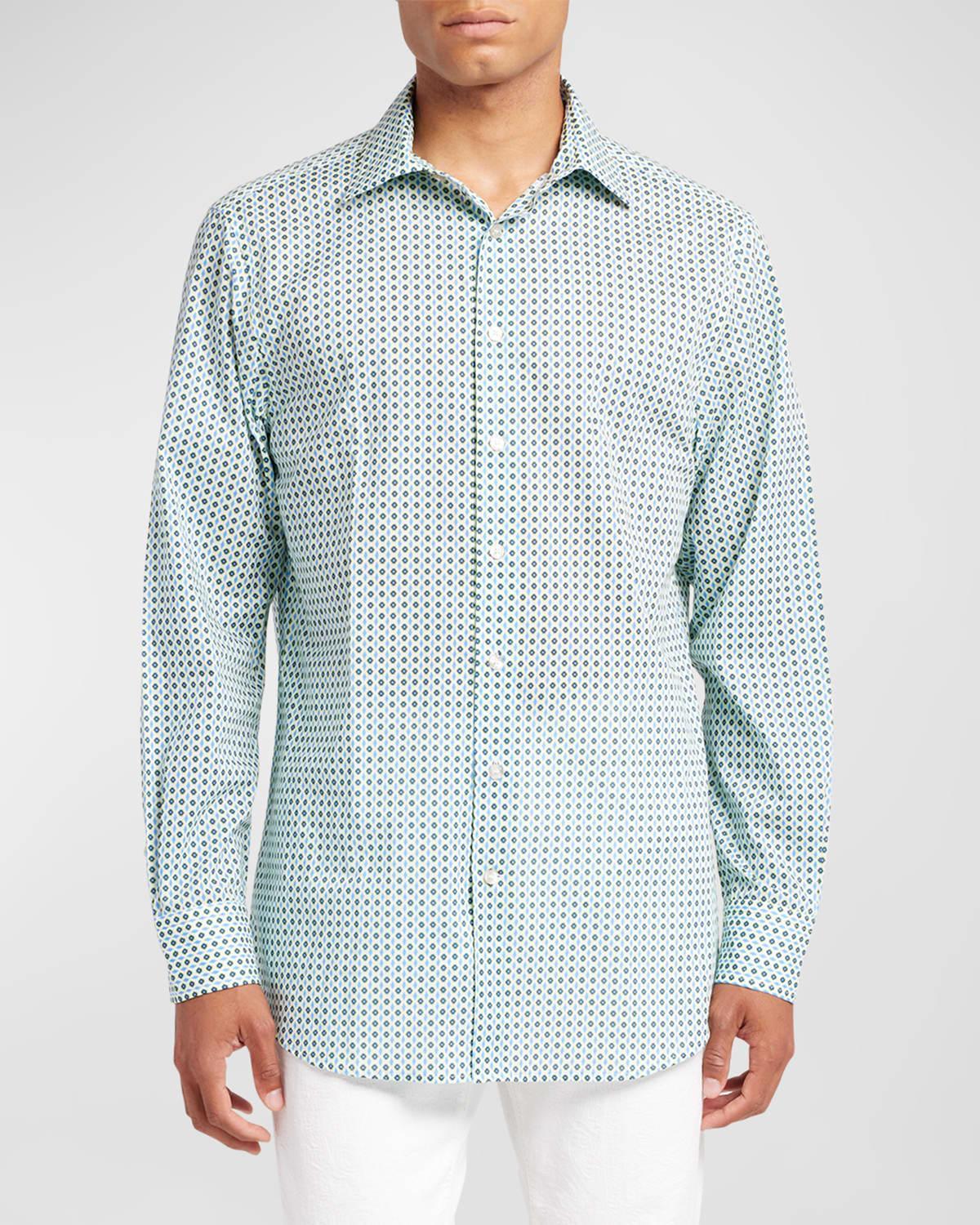 Mens Geometric Button-Down Shirt Product Image