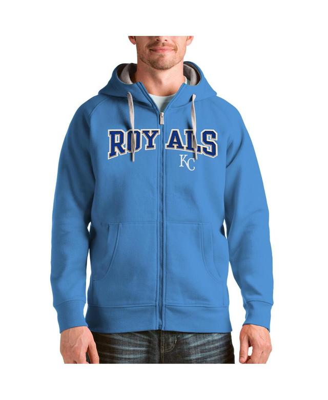 Antigua Mens Light Blue Kansas City Royals Team Logo Victory Full-Zip Hoodie Product Image