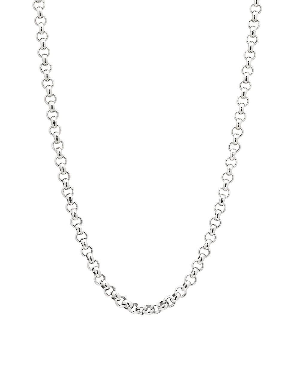 Mens Sterling Silver Cable Chain Necklace, 24L Product Image